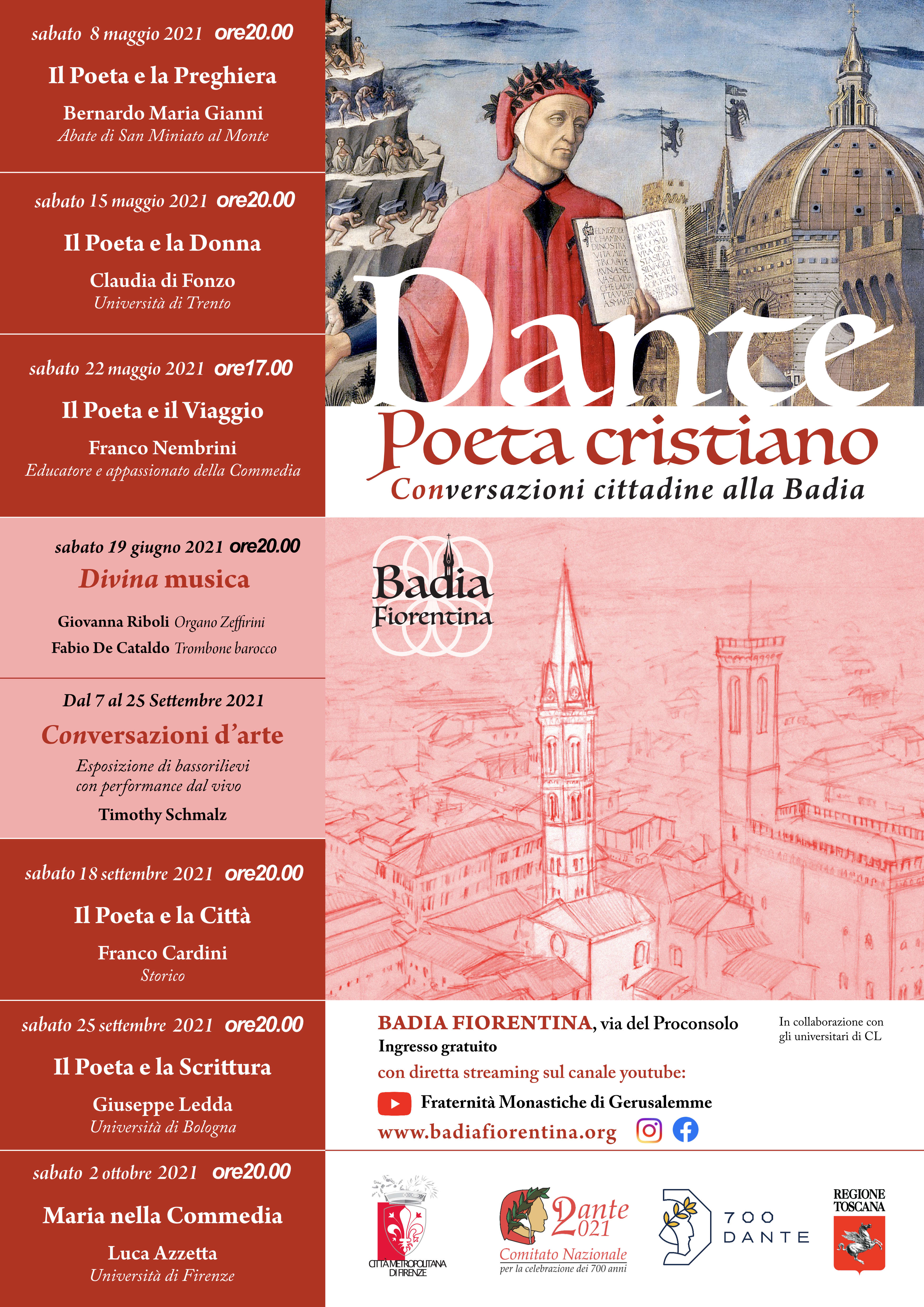 Dante Poeta Cristiano - Conversazione cittadine alla Badia Sabato 8 maggio 2021 ore 20:00