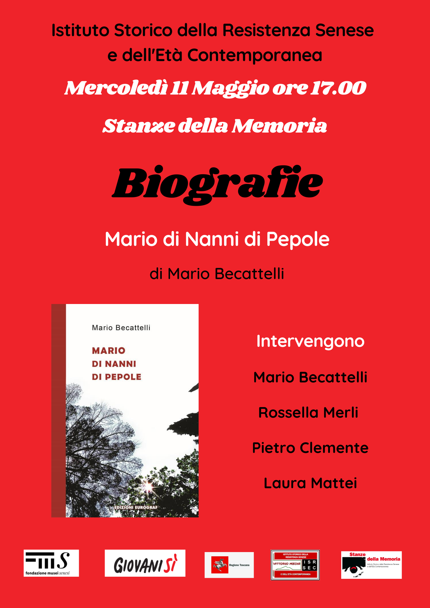 11 maggio 17:00. Promemoria. Presentazione del libro "Mario di Nanni di Pepole" di Mario Becattelli