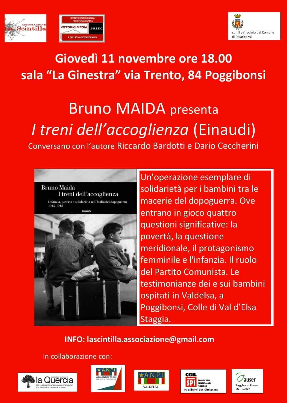 Promemoria. 11 novembre. Presentazione del libro I treni dell'accoglienza di Bruno Maida.jpg